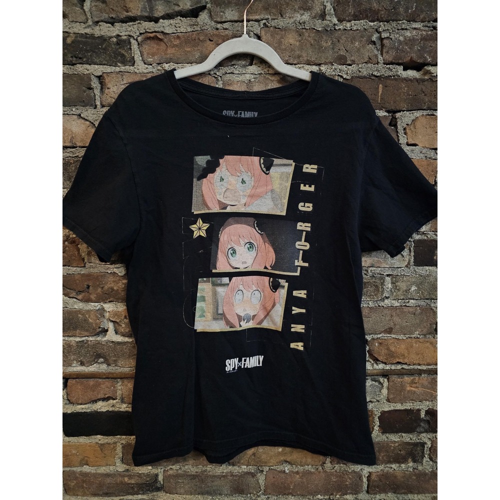 SPY X‎ FAMILY Anya Forger Shirt Mens Large Black Anime Graphic Tee Crunchyroll